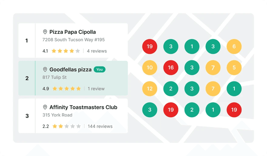 Map Rank Tracker dashboard